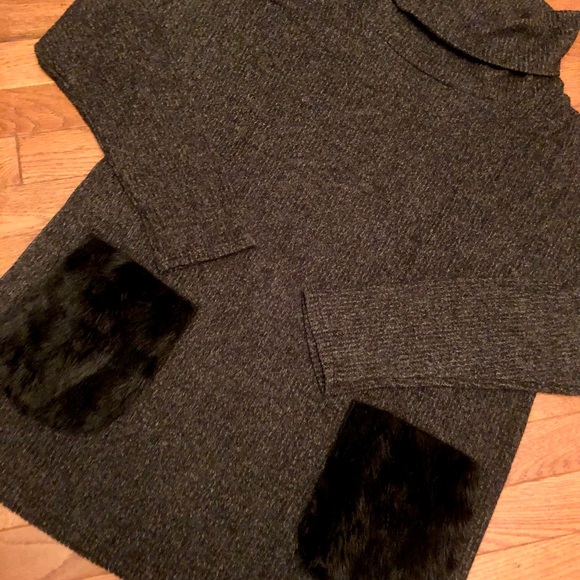 New NWT 143 Story Black & gray heathered ribbed turtleneck long sweater tunic M - Picture 8 of 10